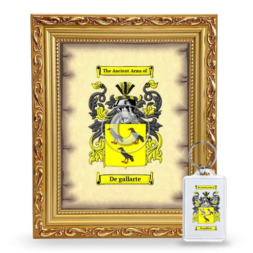 De gallarte Framed Coat of Arms and Keychain - Gold